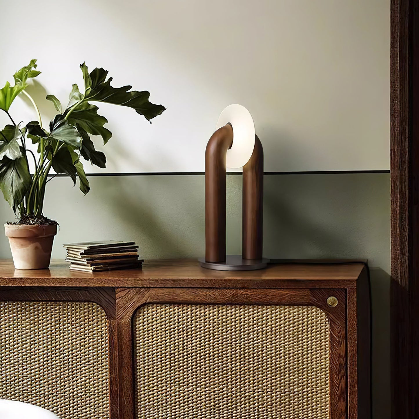 Arcadia Table Lamp | Wooden Design | Wood, Walnut, Black Finishes