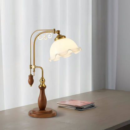 Arch Curves Table Lamp | Brass & Wood | Gold & Walnut
