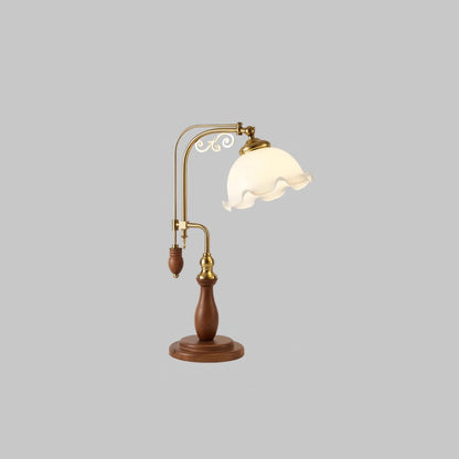 Arch Curves Table Lamp | Brass & Wood | Gold & Walnut