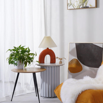 Arched Table Lamp | Ceramic | Skin, Beige