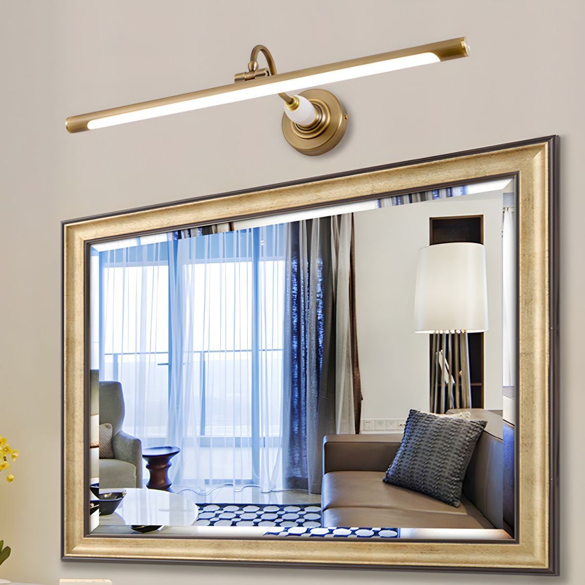 Archer Art Linear Wall Light | Antique Gold Finish | Various Sizes