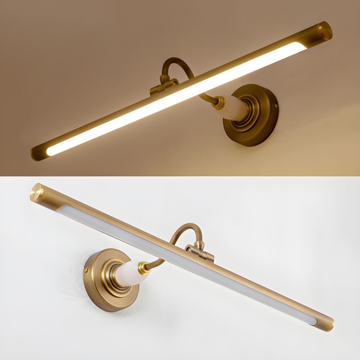 Archer Art Linear Wall Light | Antique Gold Finish | Various Sizes