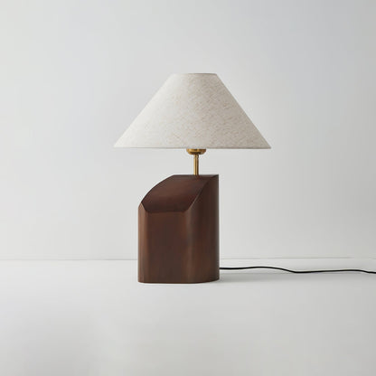 Arden Curve Table Lamp | Wood, Fabric, Metal | Bronze, Beige