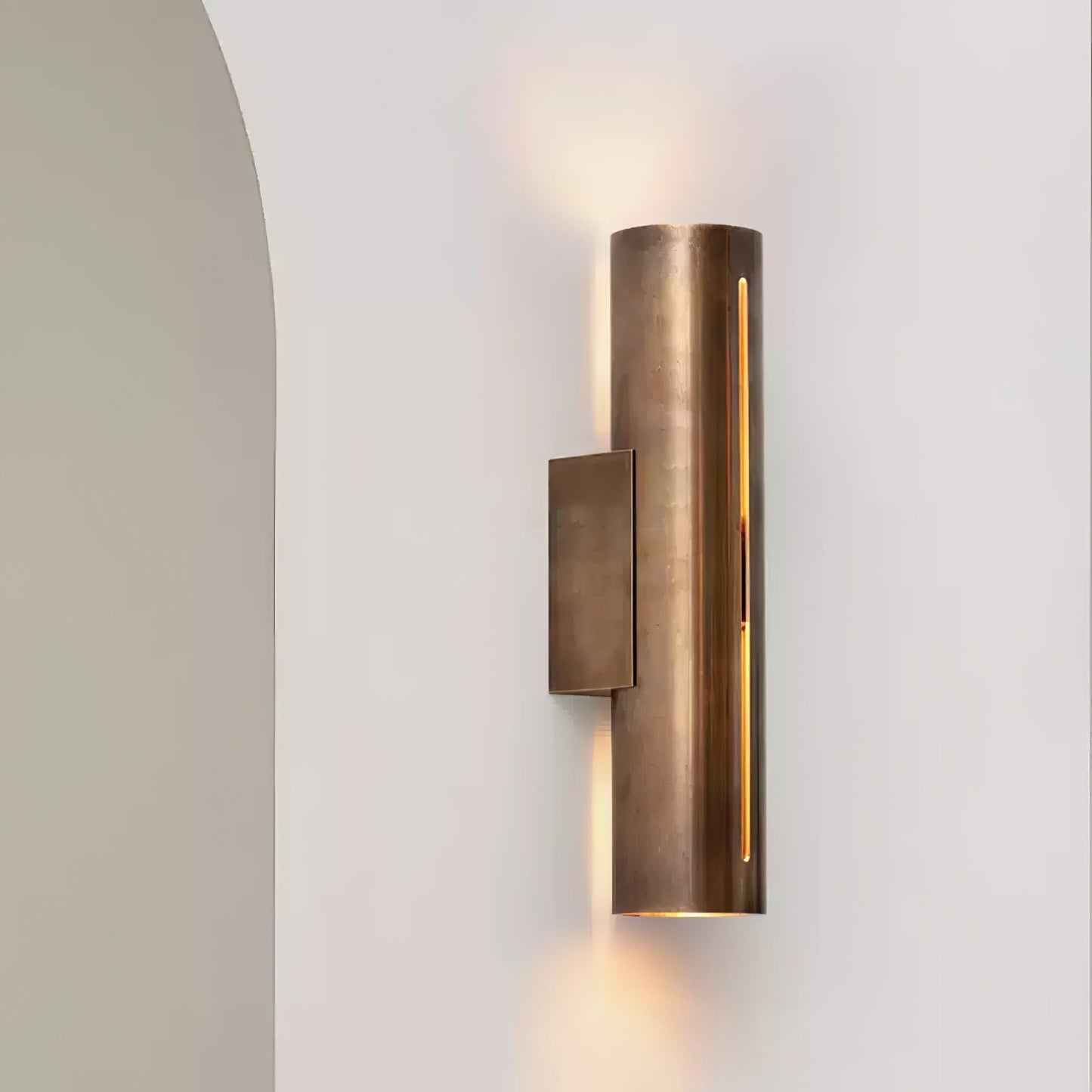 Aria Cylinder Wall Light | Brass | Red Bronze/Bronze