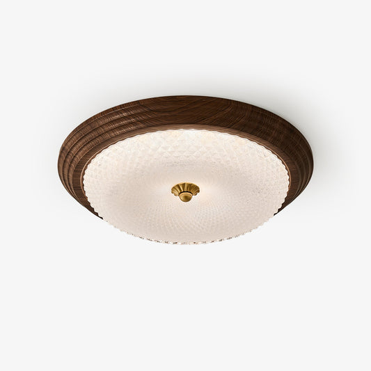 Arlington Ceiling Lamp | Metal & Glass | Walnut Wood, Gold