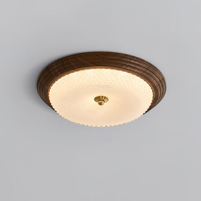 Arlington Ceiling Lamp | Metal & Glass | Walnut Wood, Gold
