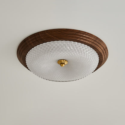 Arlington Ceiling Lamp | Metal & Glass | Walnut Wood, Gold