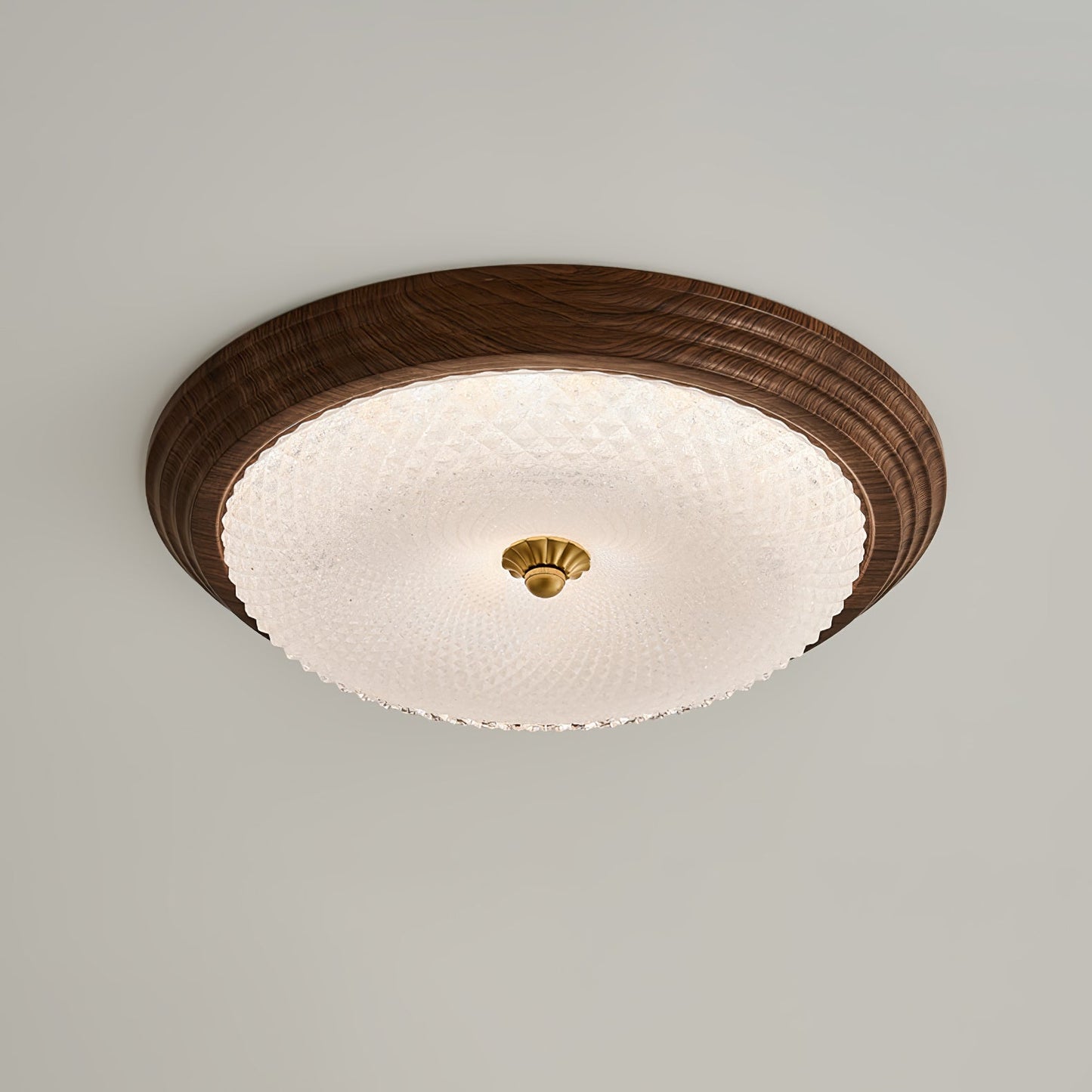 Arlington Ceiling Lamp | Metal & Glass | Walnut Wood, Gold