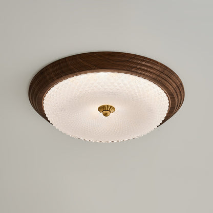 Arlington Ceiling Lamp | Metal & Glass | Walnut Wood, Gold