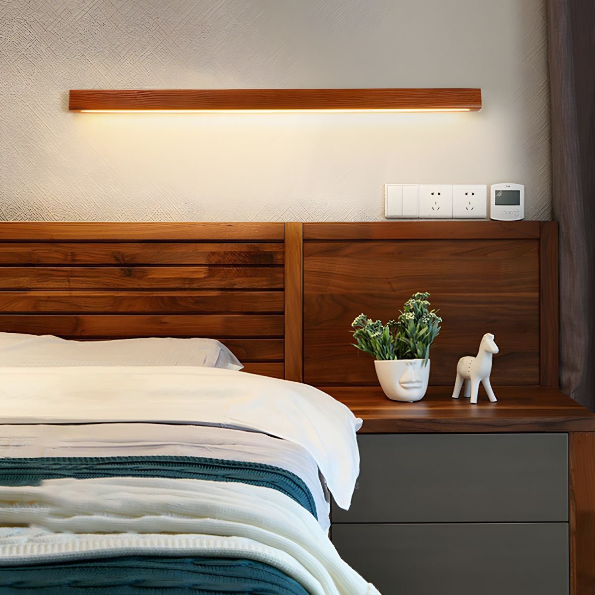 Wood Wall Light | Integrated LED | Walnut or Wood Color