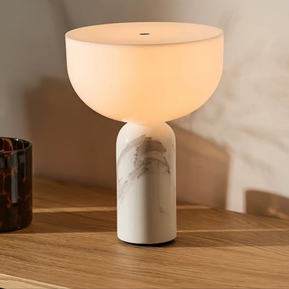 Arno Sphere Marble Table Lamp | Marble/Metal/Acrylic | White Shade