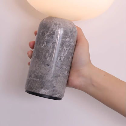 Arno Sphere Marble Table Lamp | Marble/Metal/Acrylic | White Shade