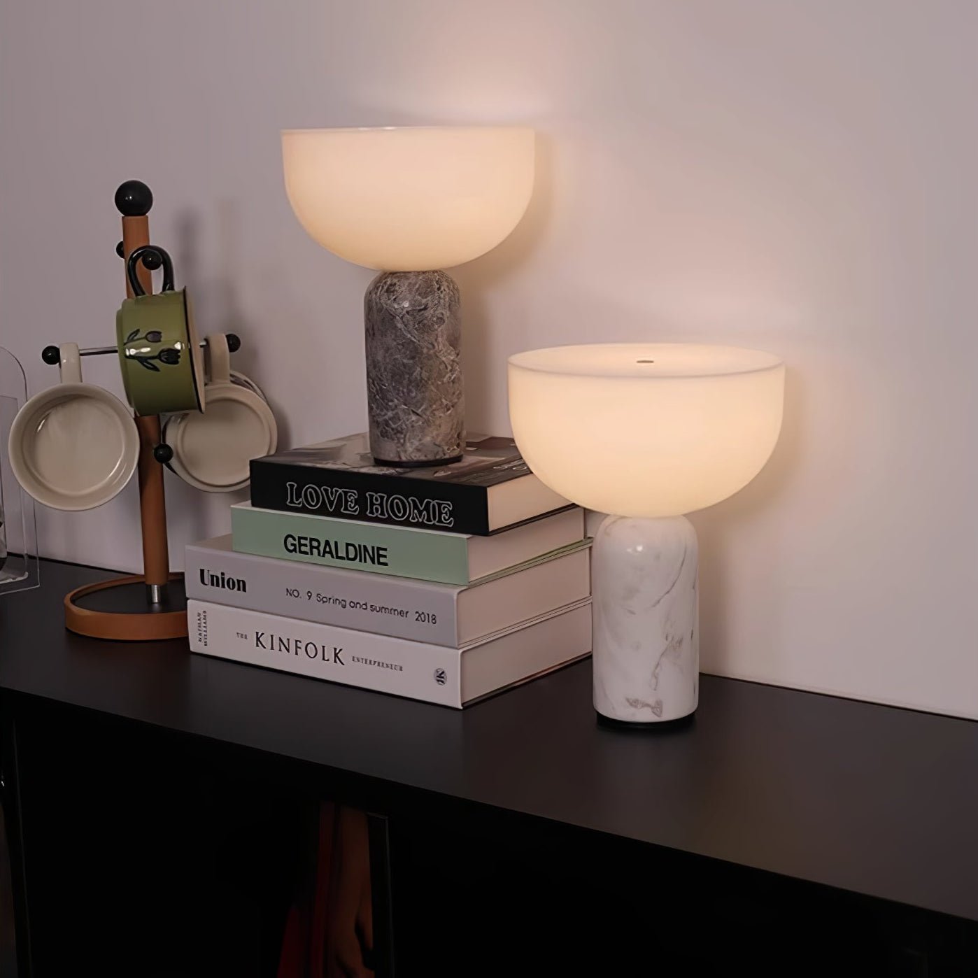 Arno Sphere Marble Table Lamp | Marble/Metal/Acrylic | White Shade