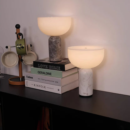 Arno Sphere Marble Table Lamp | Marble/Metal/Acrylic | White Shade
