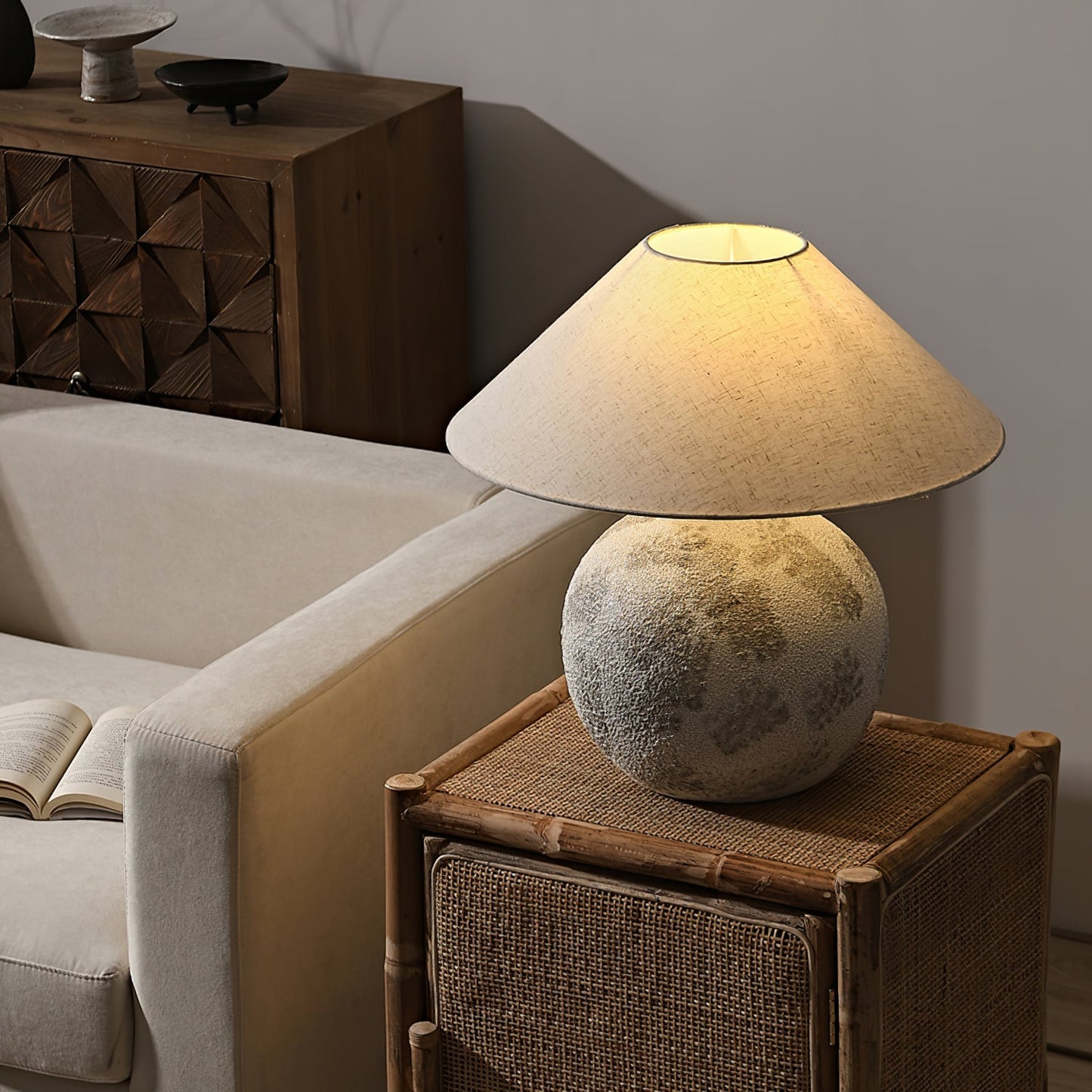 Arosa Table Lamp | Ceramic Base | Beige Shade