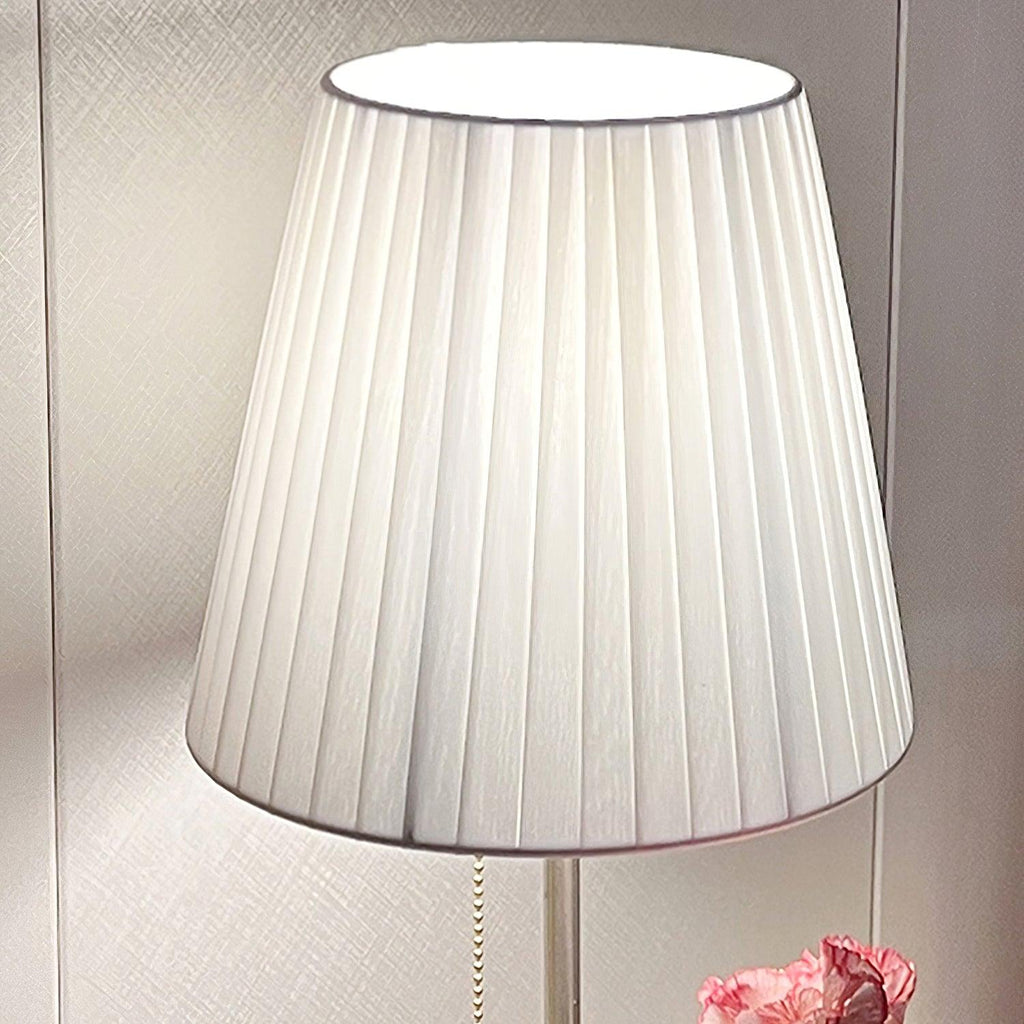Arstid Table Lamp | Metal, Iron, Fabric | Chrome, White
