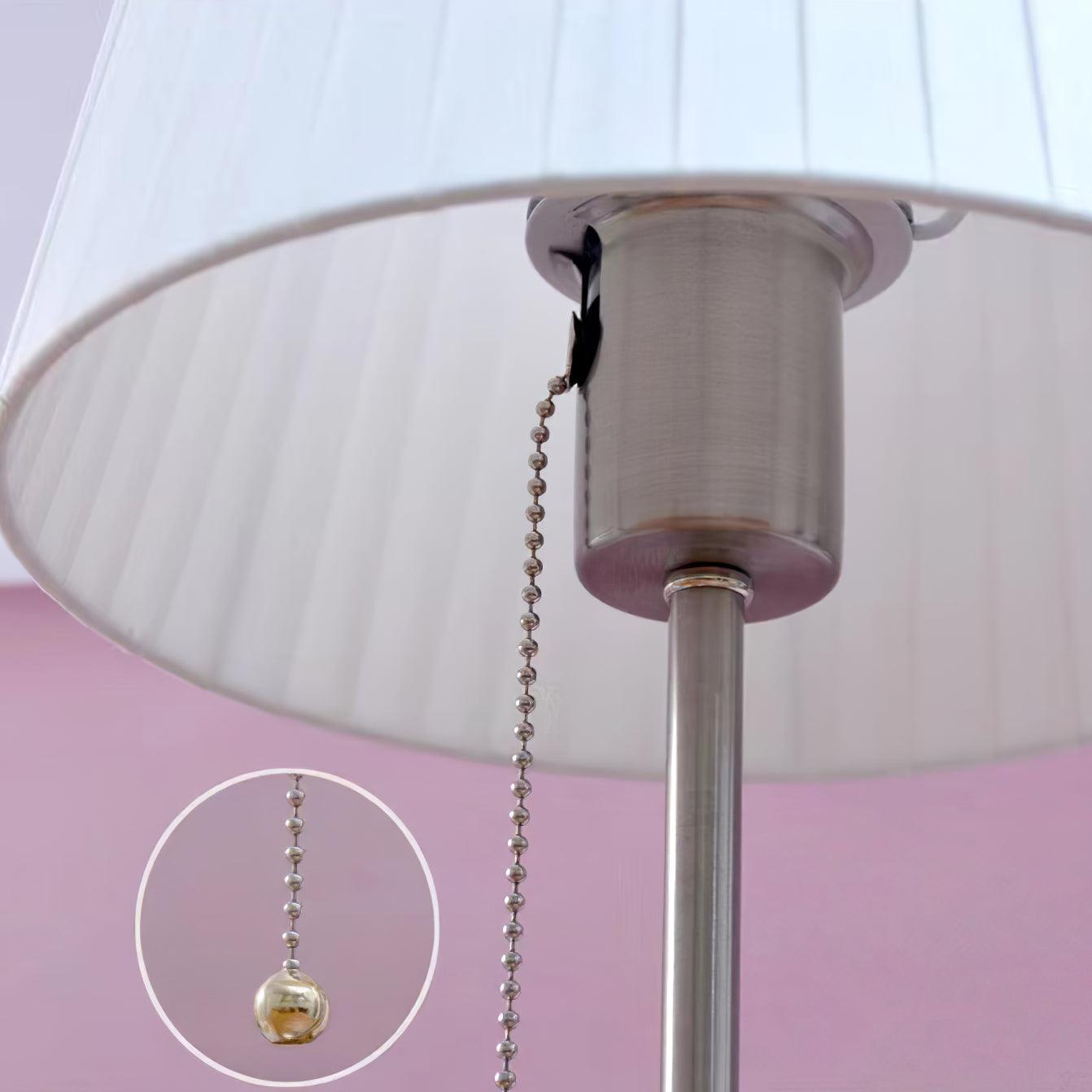 Arstid Table Lamp | Metal, Iron, Fabric | Chrome, White