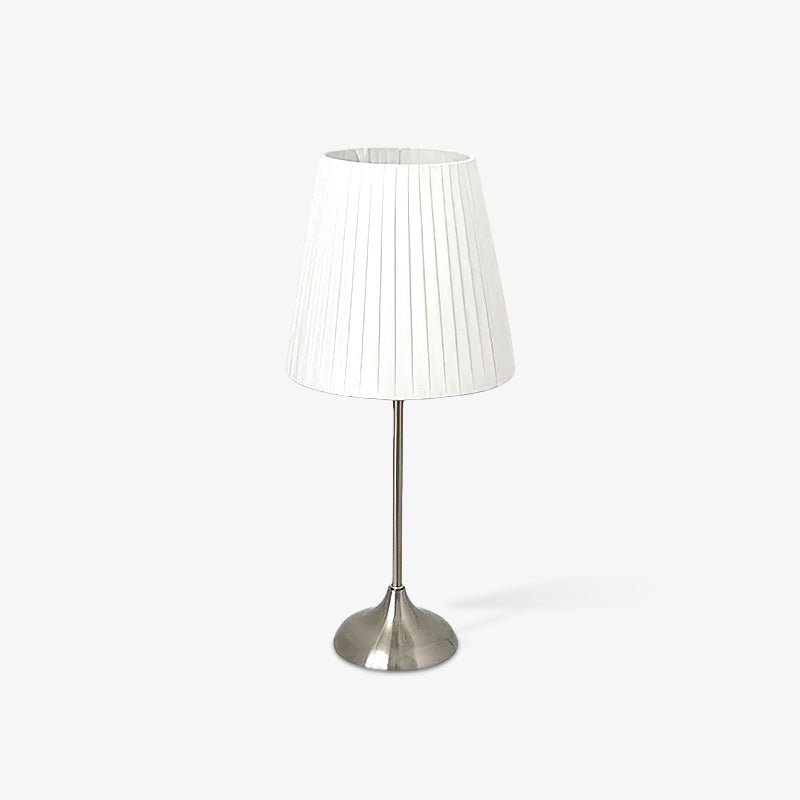 Arstid Table Lamp | Metal, Iron, Fabric | Chrome, White