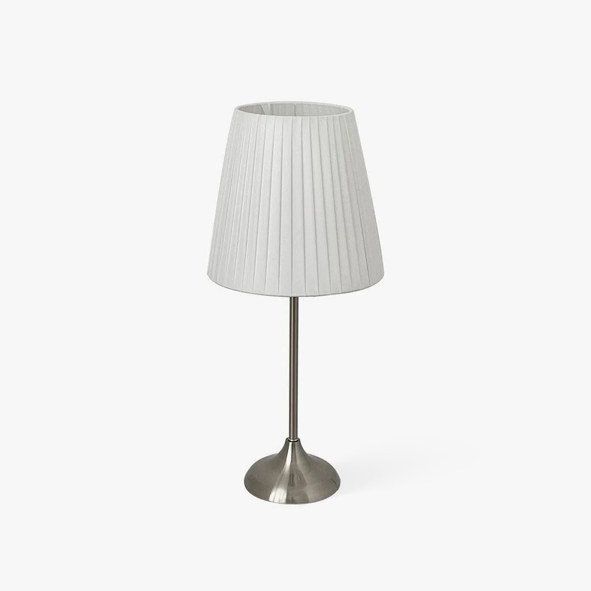 Arstid Table Lamp | Metal, Iron, Fabric | Chrome, White