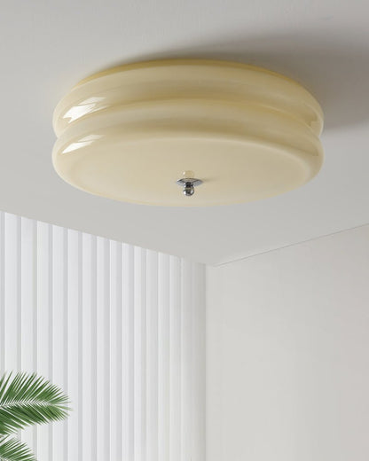 Art Deco Vintage Ceiling Light | Handcrafted Iron & Glass | Gold or Chrome Finish
