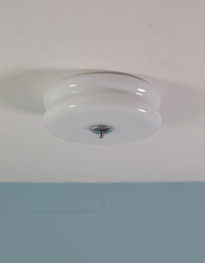 Art Deco Vintage Ceiling Light | Handcrafted Iron & Glass | Gold or Chrome Finish