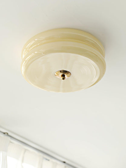 Art Deco Vintage Ceiling Light | Handcrafted Iron & Glass | Gold or Chrome Finish