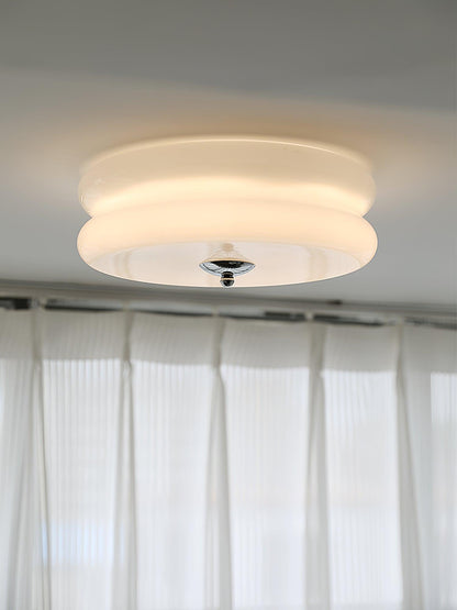 Art Deco Vintage Ceiling Light | Handcrafted Iron & Glass | Gold or Chrome Finish