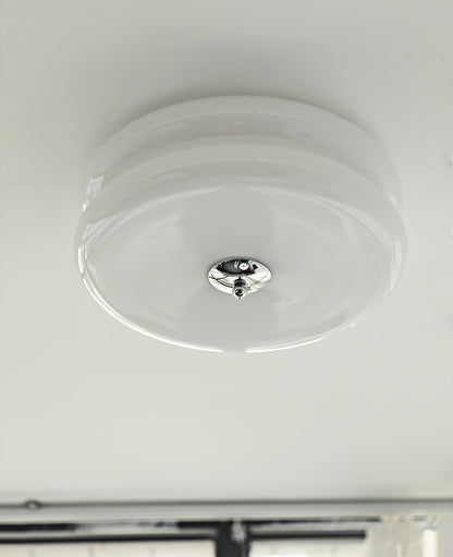 Art Deco Vintage Ceiling Light | Handcrafted Iron & Glass | Gold or Chrome Finish