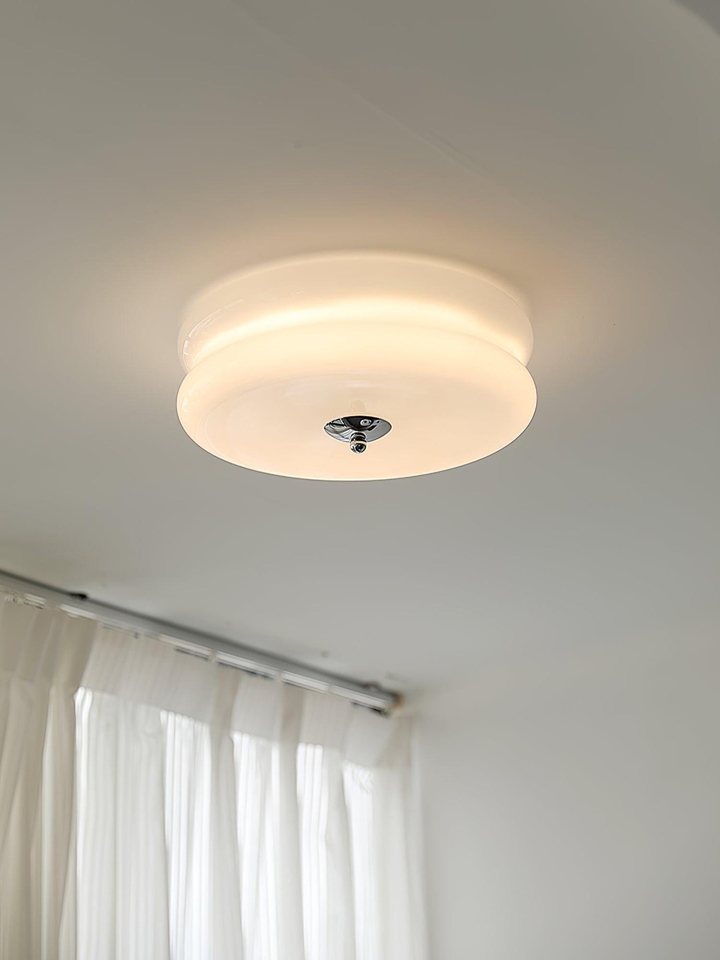 Art Deco Vintage Ceiling Light | Handcrafted Iron & Glass | Gold or Chrome Finish
