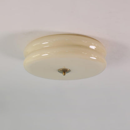 Art Deco Vintage Ceiling Light | Handcrafted Iron & Glass | Gold or Chrome Finish