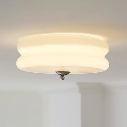 Art Deco Vintage Ceiling Light | Handcrafted Iron & Glass | Gold or Chrome Finish