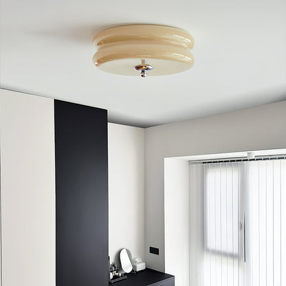Art Deco Vintage Ceiling Light | Handcrafted Iron & Glass | Gold or Chrome Finish