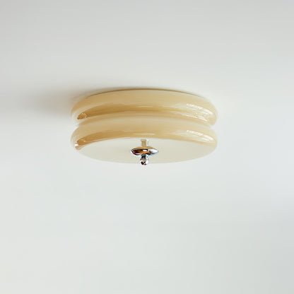 Art Deco Vintage Ceiling Light | Handcrafted Iron & Glass | Gold or Chrome Finish