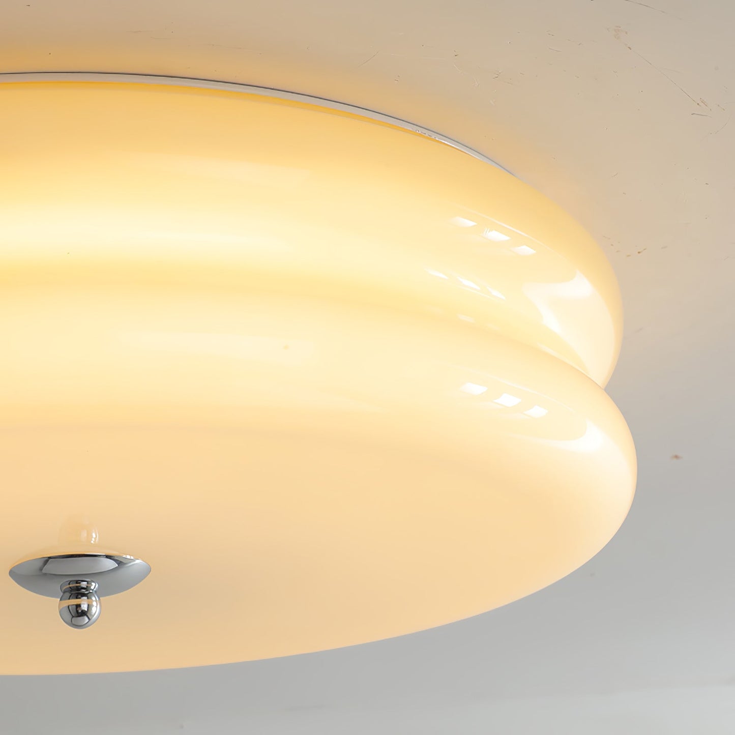 Art Deco Vintage Ceiling Light | Handcrafted Iron & Glass | Gold or Chrome Finish