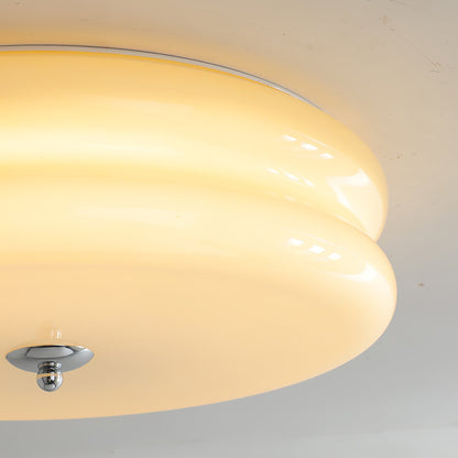 Art Deco Vintage Ceiling Light | Handcrafted Iron & Glass | Gold or Chrome Finish