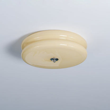 Art Deco Vintage Ceiling Light | Handcrafted Iron & Glass | Gold or Chrome Finish