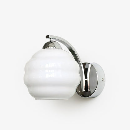 Art Deco Vintage Wall Lamp | Gold or Chrome Finish | White Glass Shade