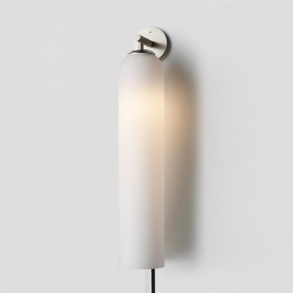 Art Glass Sconce | Plug-In Wall Light | Black/Gold/Sand Nickel Finishes