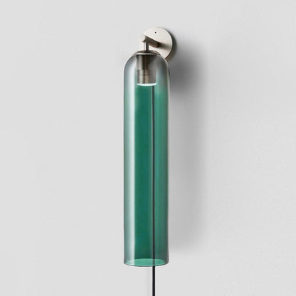 Art Glass Sconce | Plug-In Wall Light | Black/Gold/Sand Nickel Finishes