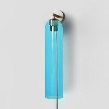 Art Glass Sconce | Plug-In Wall Light | Black/Gold/Sand Nickel Finishes