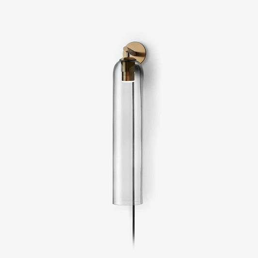 Art Glass Sconce | Plug-In Wall Light | Black/Gold/Sand Nickel Finishes
