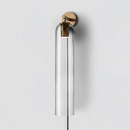 Art Glass Sconce | Plug-In Wall Light | Black/Gold/Sand Nickel Finishes