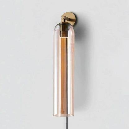 Art Glass Sconce | Plug-In Wall Light | Black/Gold/Sand Nickel Finishes