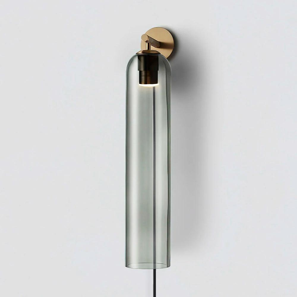 Art Glass Sconce | Plug-In Wall Light | Black/Gold/Sand Nickel Finishes