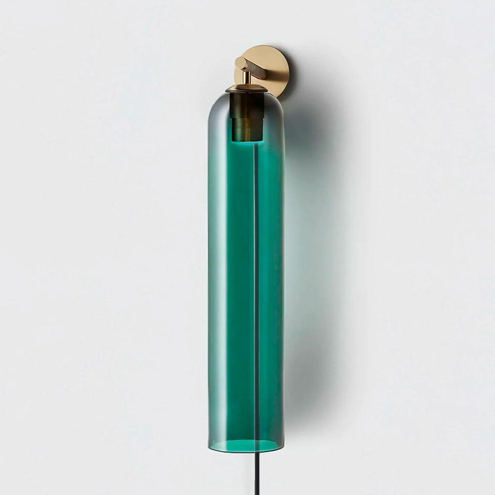Art Glass Sconce | Plug-In Wall Light | Black/Gold/Sand Nickel Finishes