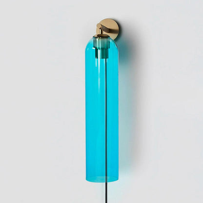 Art Glass Sconce | Plug-In Wall Light | Black/Gold/Sand Nickel Finishes