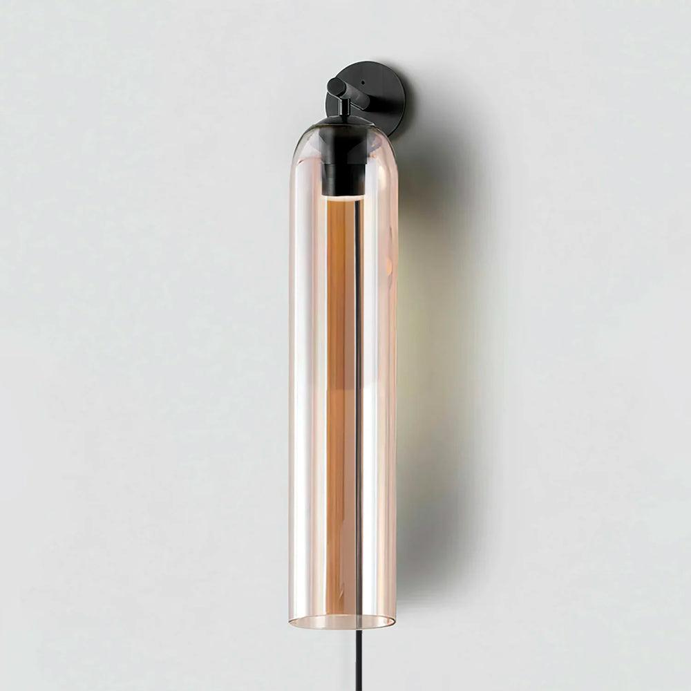 Art Glass Sconce | Plug-In Wall Light | Black/Gold/Sand Nickel Finishes