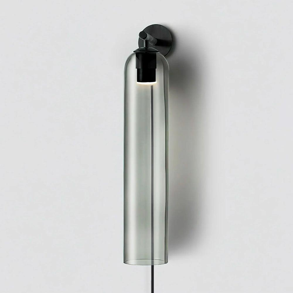 Art Glass Sconce | Plug-In Wall Light | Black/Gold/Sand Nickel Finishes