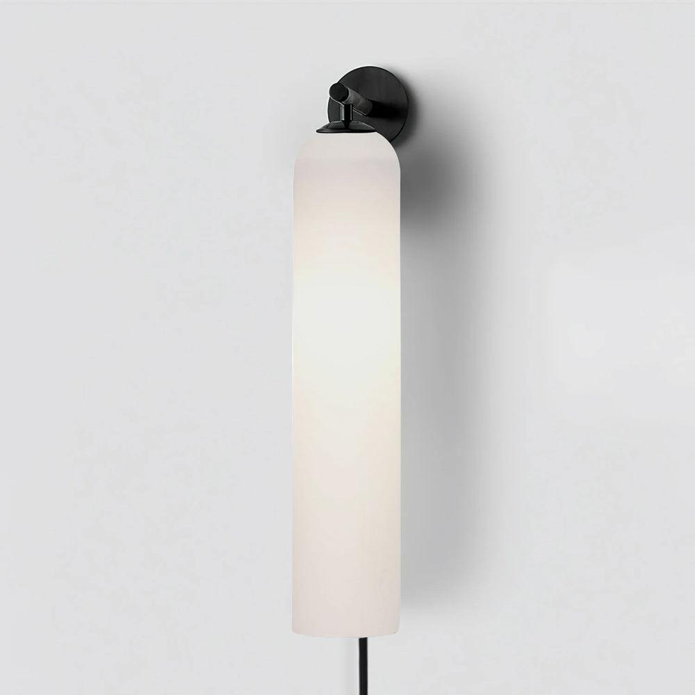 Art Glass Sconce | Plug-In Wall Light | Black/Gold/Sand Nickel Finishes