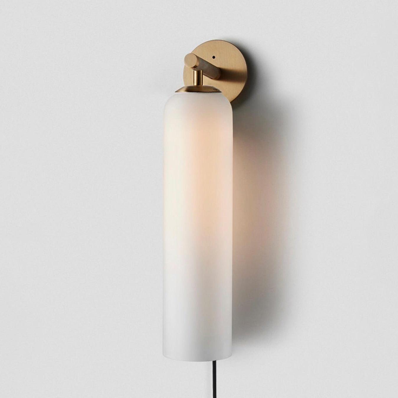 Art Glass Sconce | Plug-In Wall Light | Black/Gold/Sand Nickel Finishes